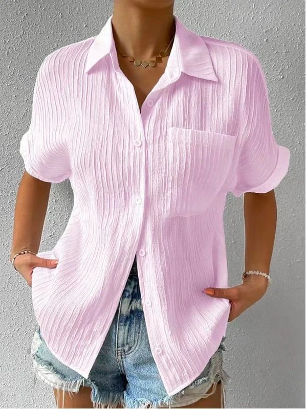 Navira - Shirt Collar Cotton-Blend Blouse