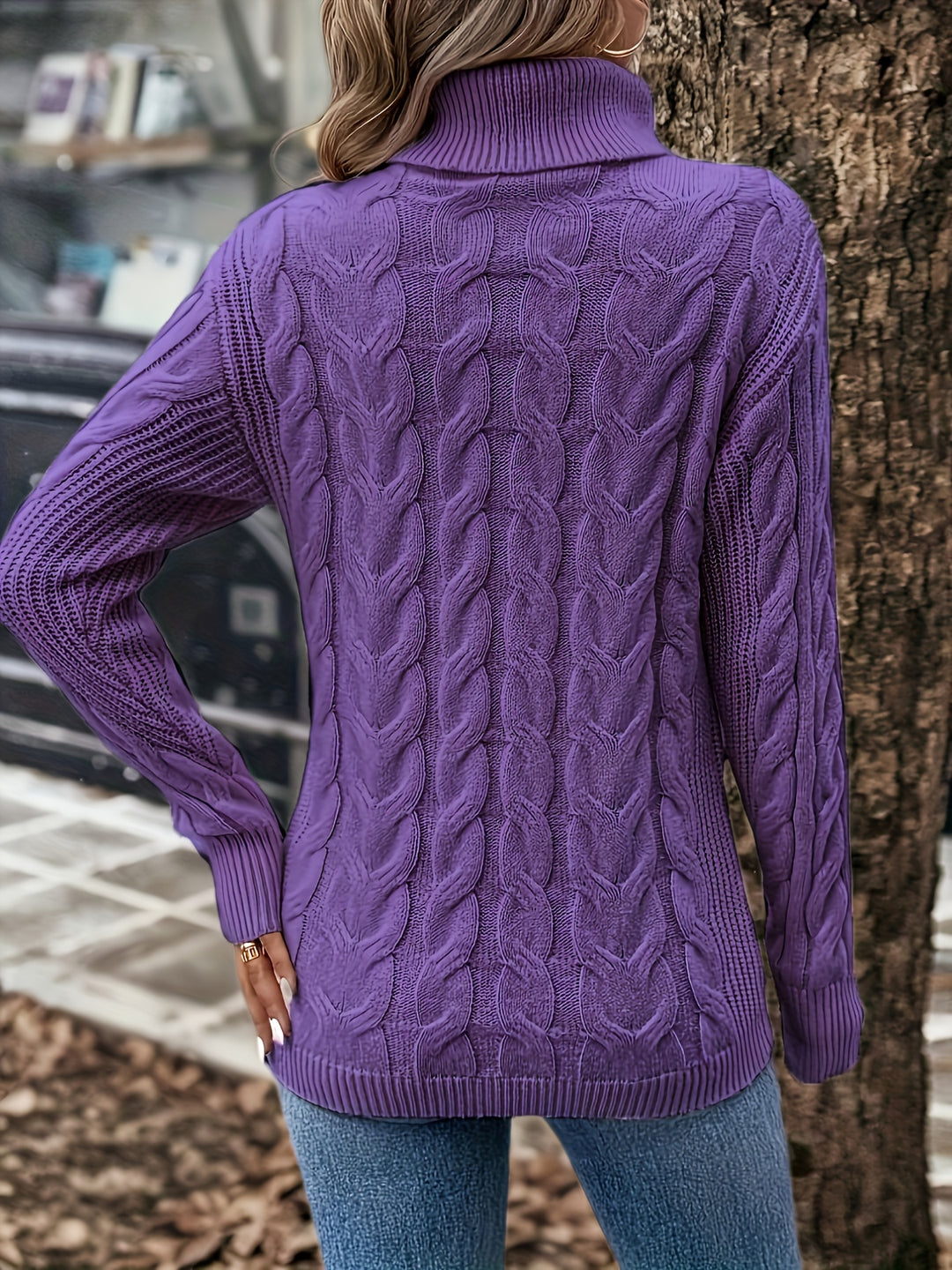 Tavina - High-Neck Knit Sweater