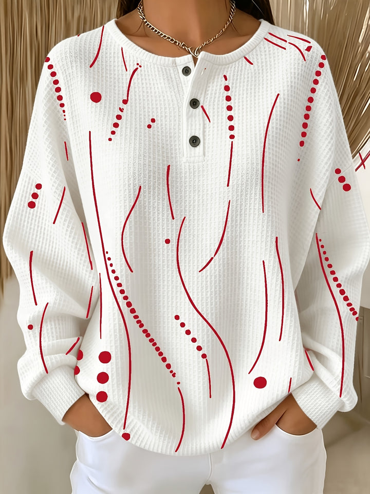 Calira - Polka Dot Waffle Knit Top