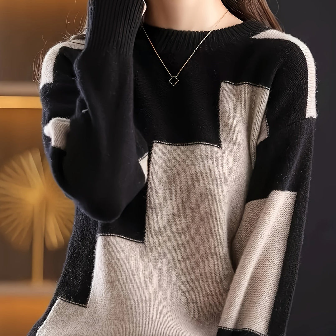 Neriva - Colour-Block Knit Pullover