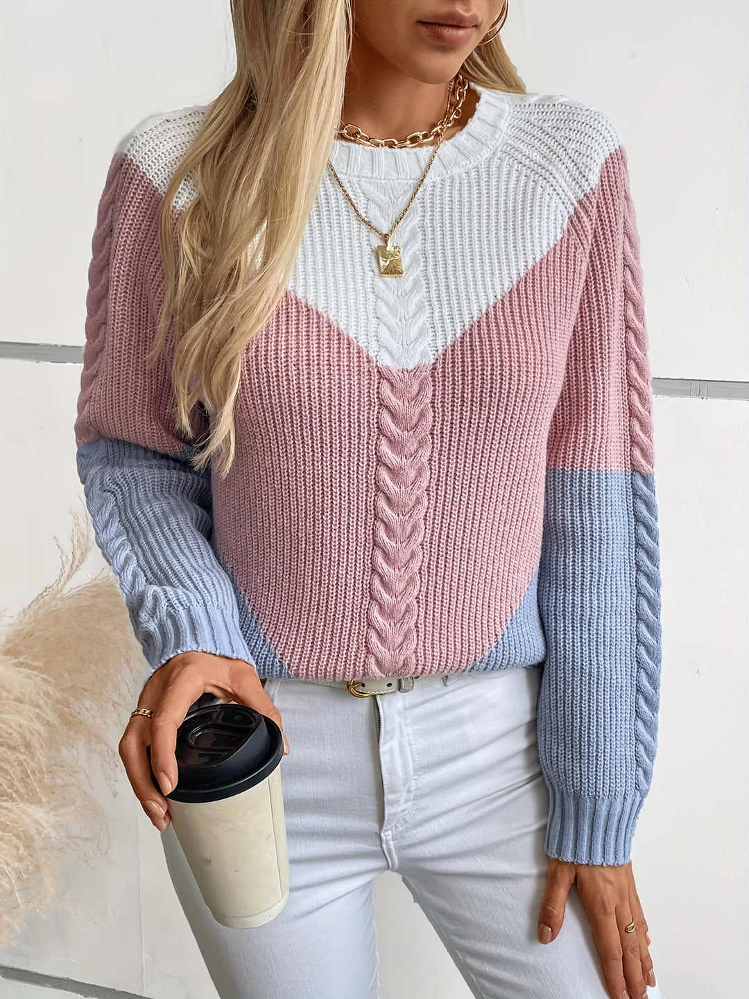 Kevara - Color-Block Knit Pullover