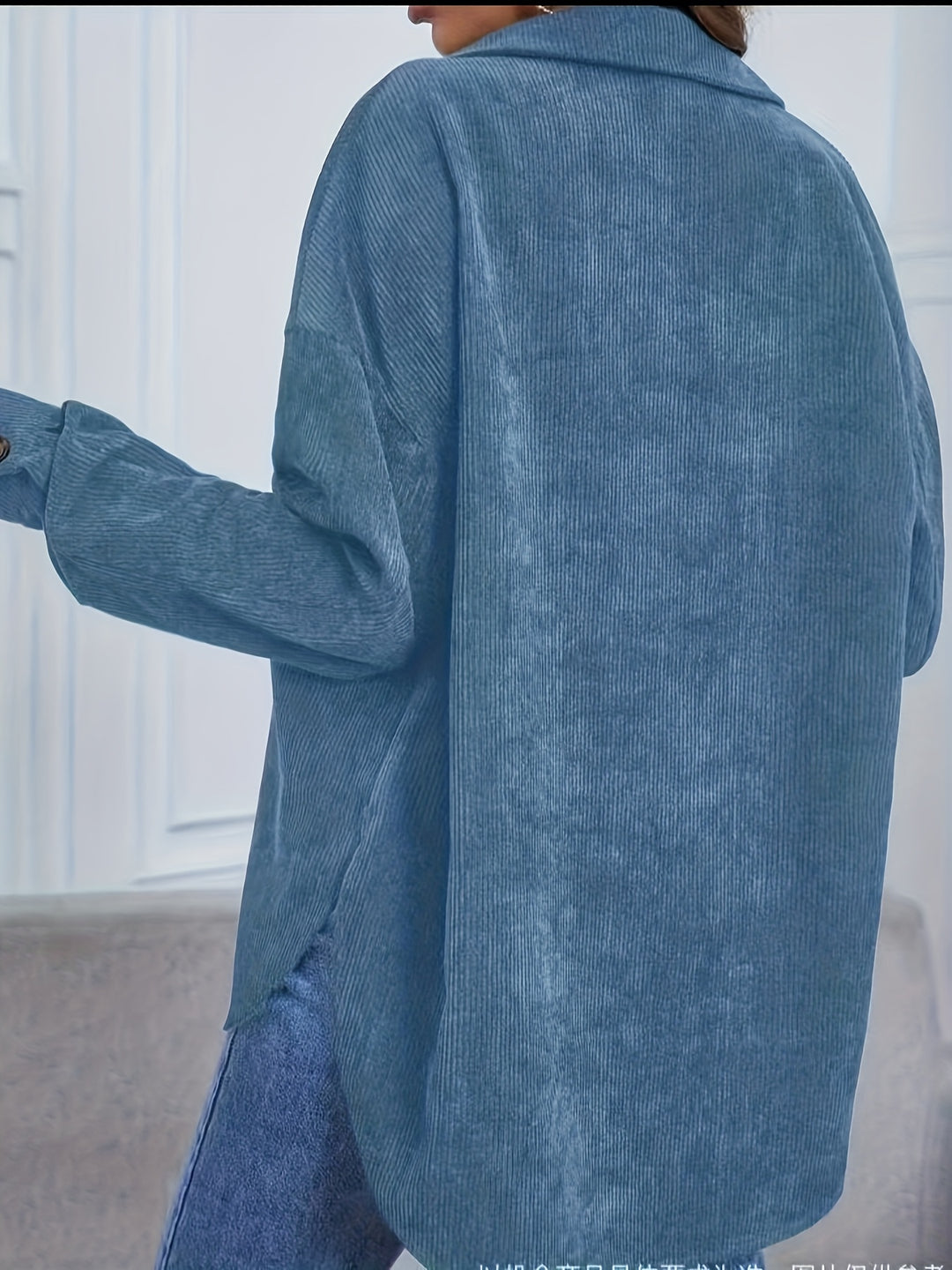 Novira - Henley Neck Corduroy Shirt