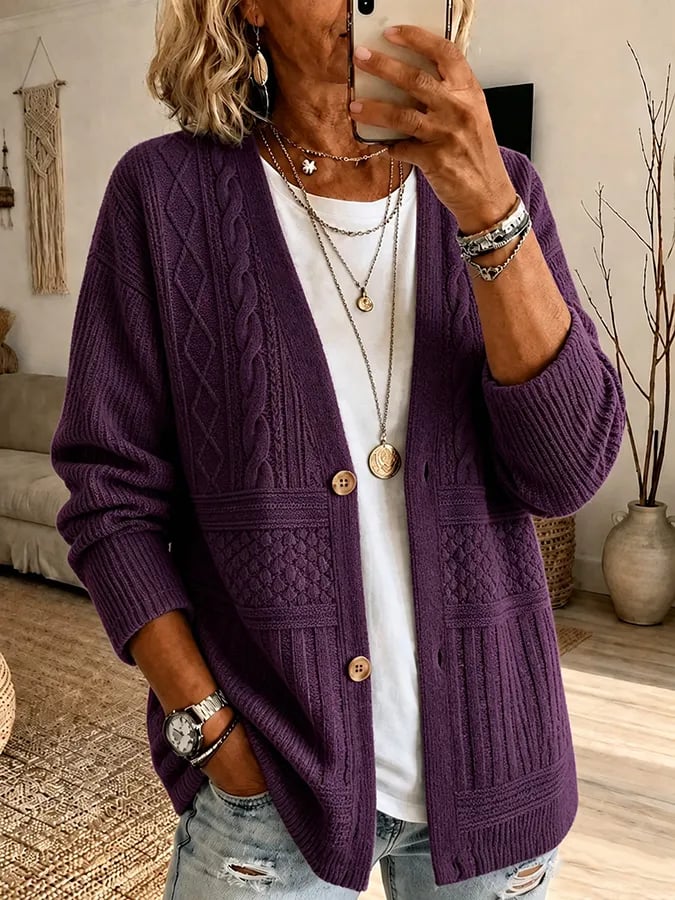 Nalira - Printed Jersey Cardigan