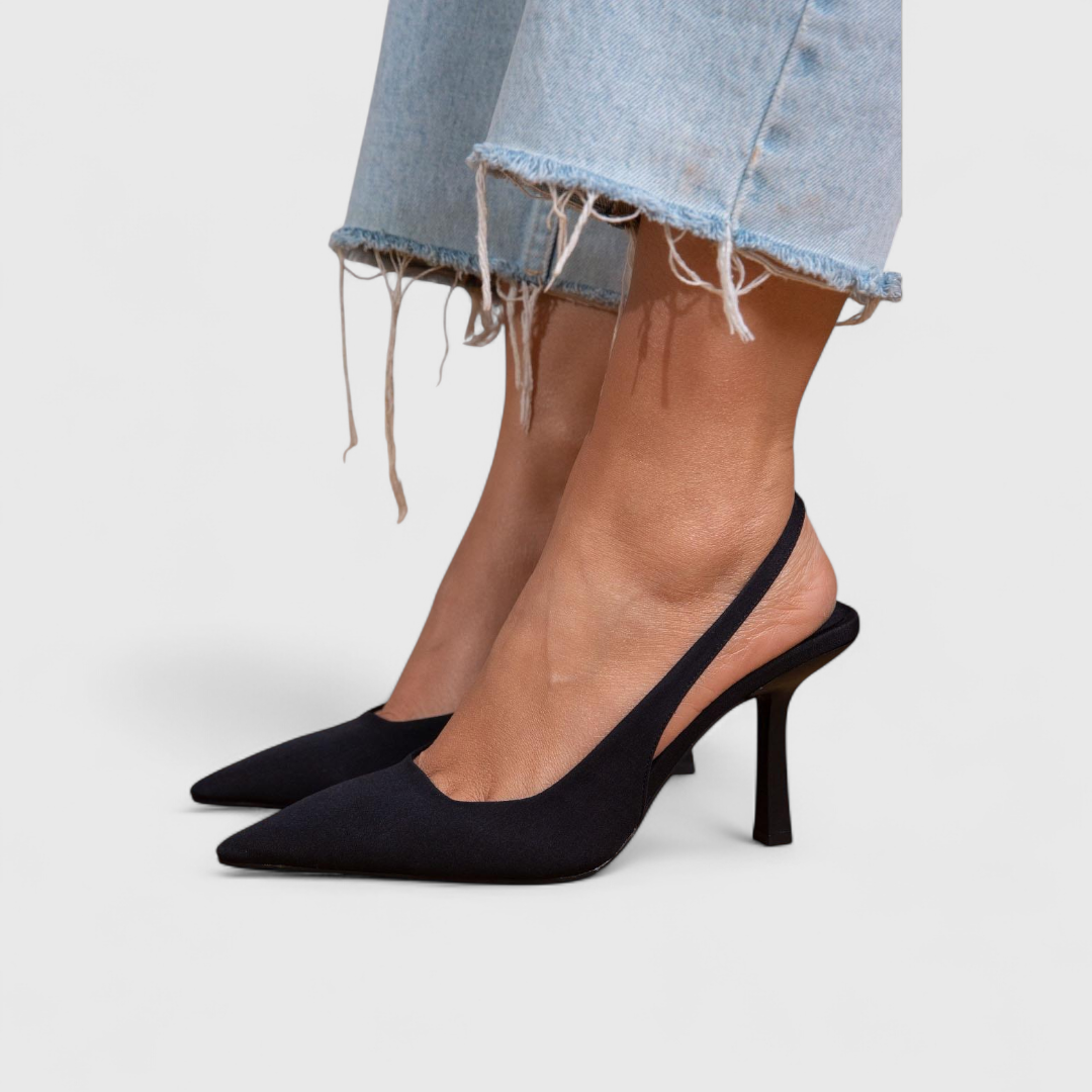 Nerixa - Slingback Satin Heels
