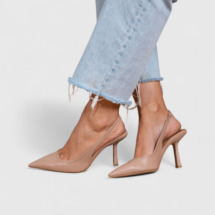 Nerixa - Slingback Satin Heels