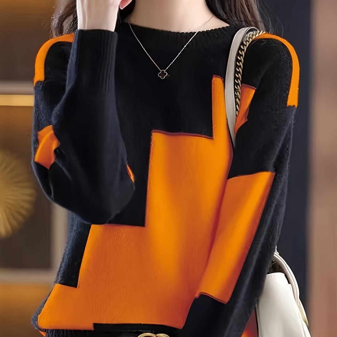 Neriva - Colour-Block Knit Pullover