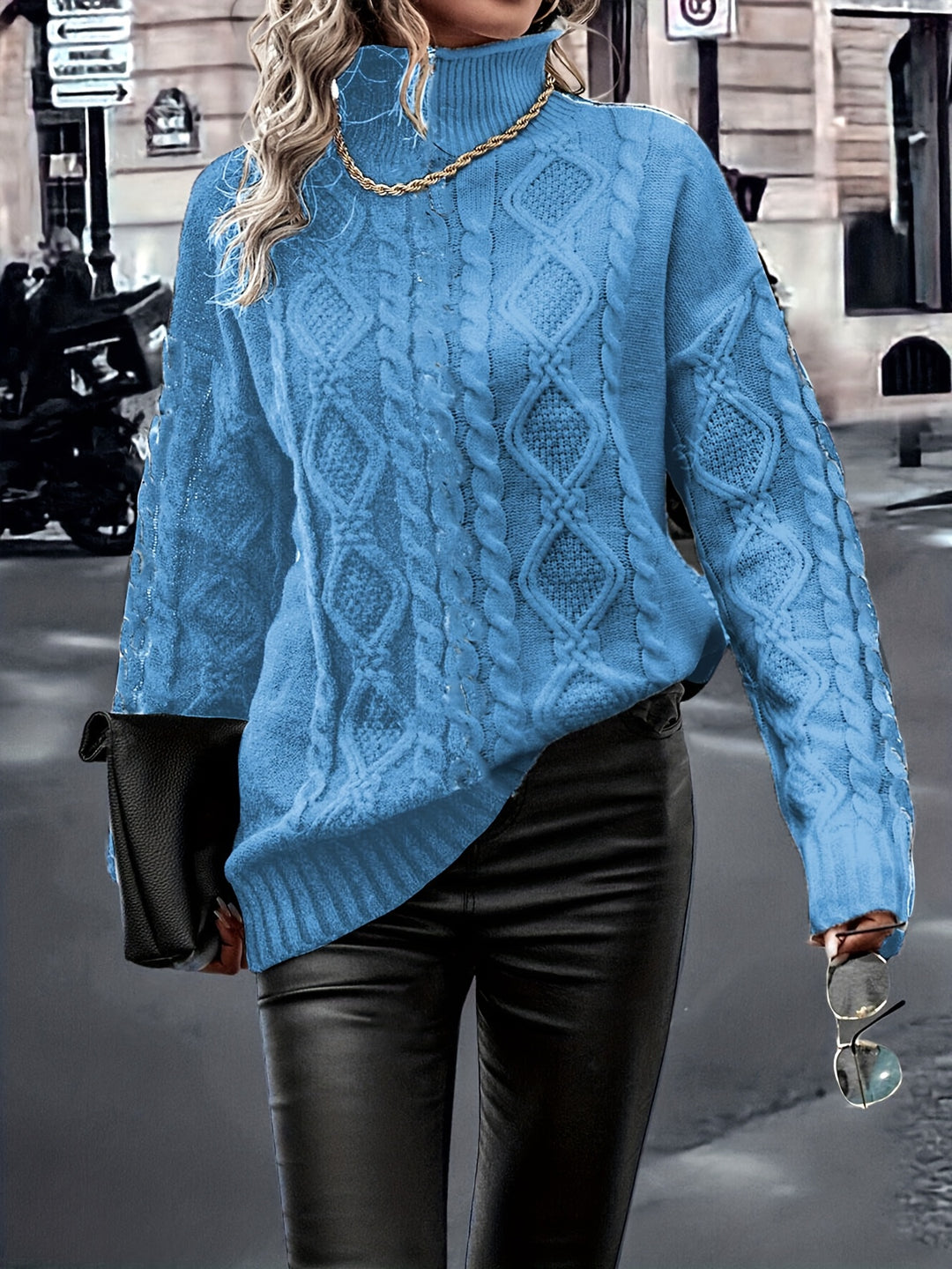 Nerise - Vertical Stripe Knit Blouse