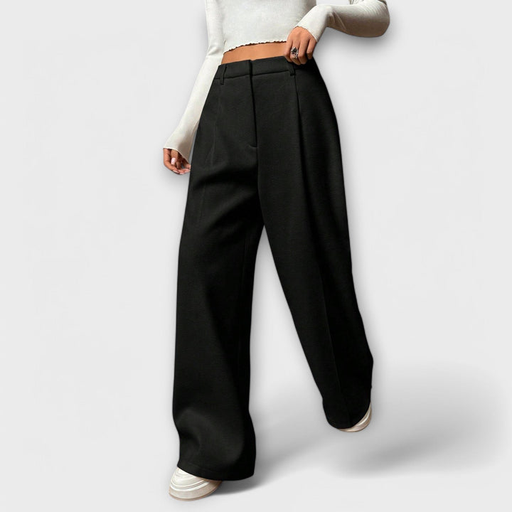 Rilena - High-Waist Woven Trousers