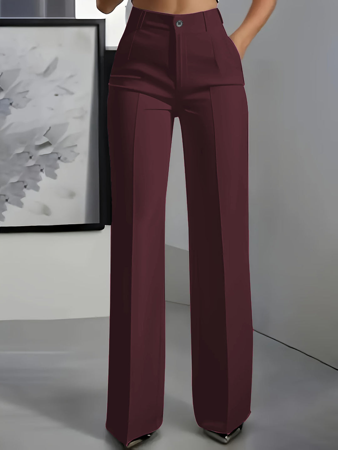 Ilyra - High-Waist Stretch-Woven Trousers