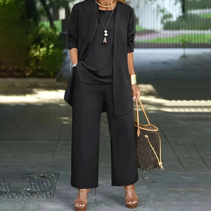 Kevara - Wide-Leg Suiting 3-Piece Set