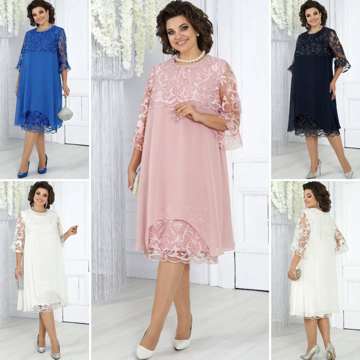 Novira - Patchwork Chiffon Dress