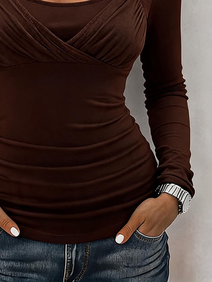 Rilena - Round Neck Cotton Shirt