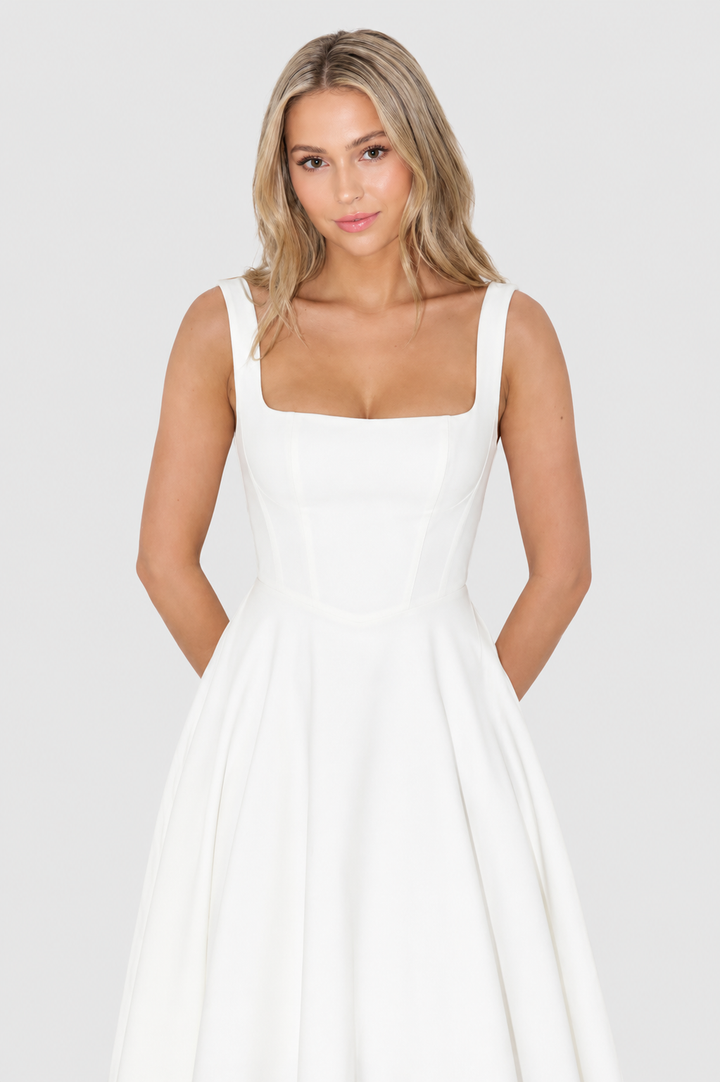 Kelara - Square Neck Woven Dress