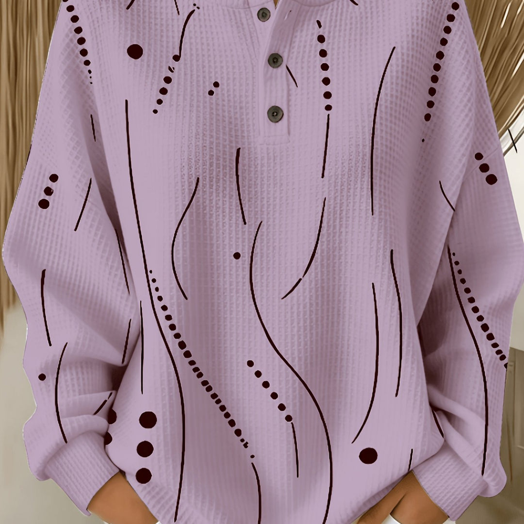 Calira - Polka Dot Waffle Knit Top