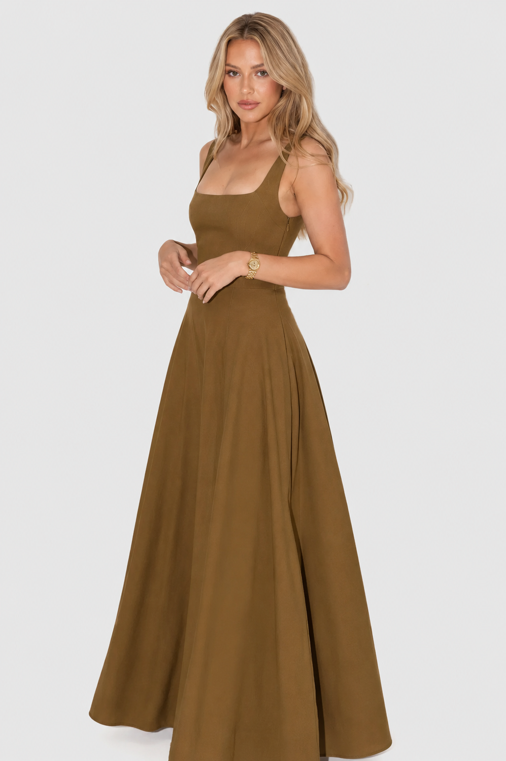 Kelara - Square Neck Woven Dress