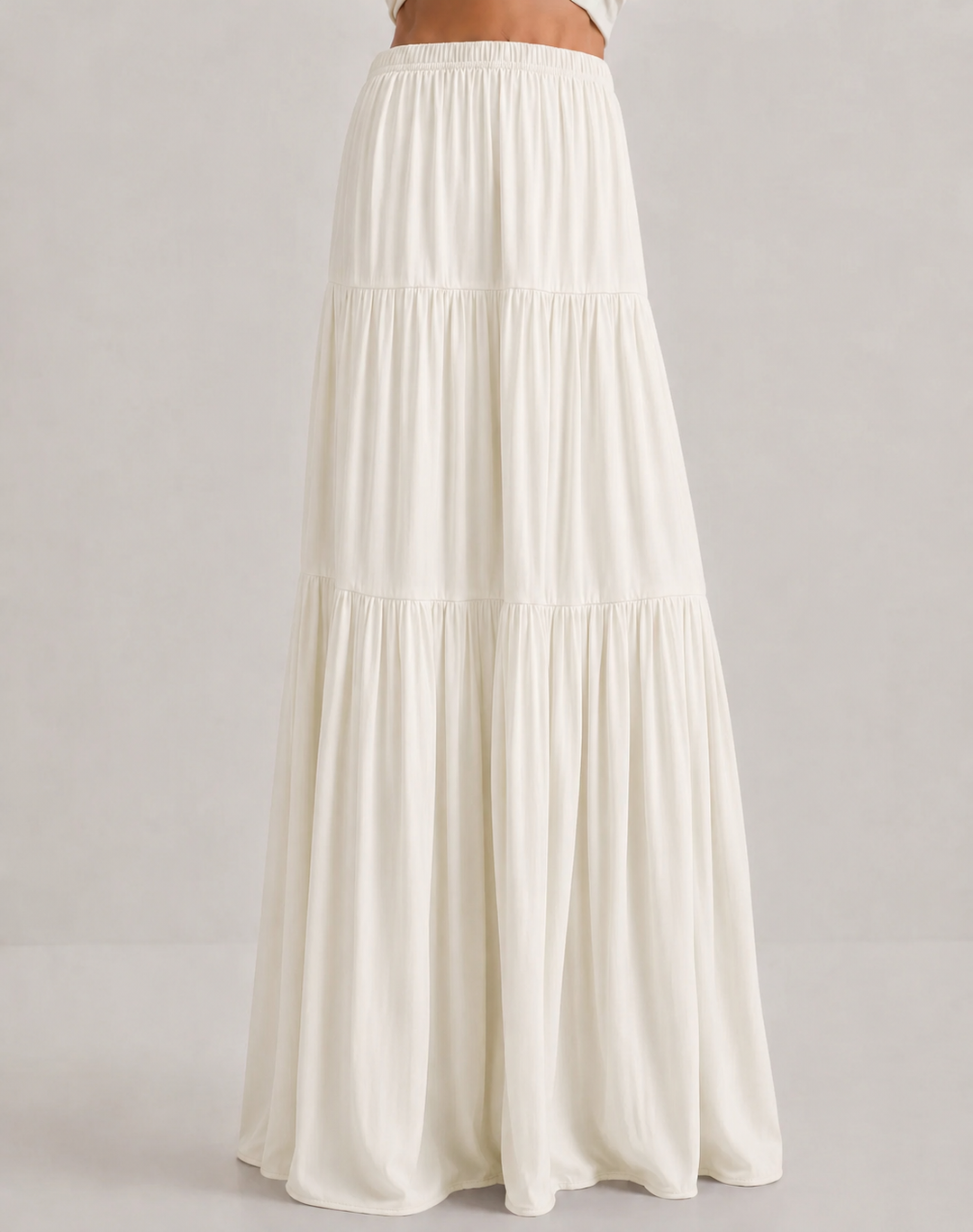 Noreli - Layered Woven Maxi Skirt