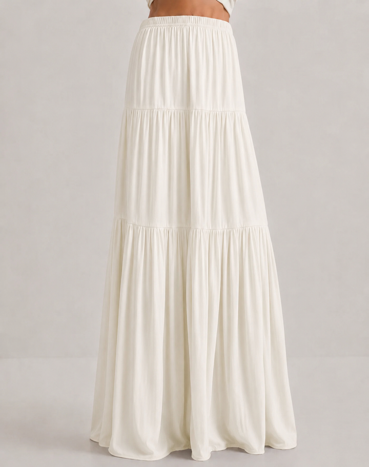 Noreli - Layered Woven Maxi Skirt