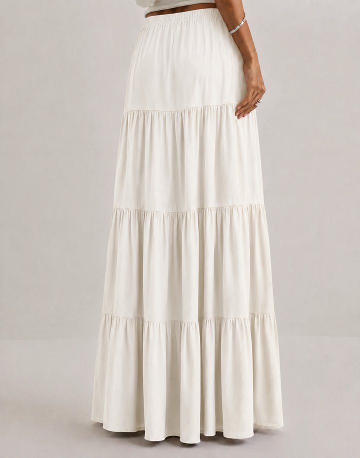Noreli - Layered Woven Maxi Skirt