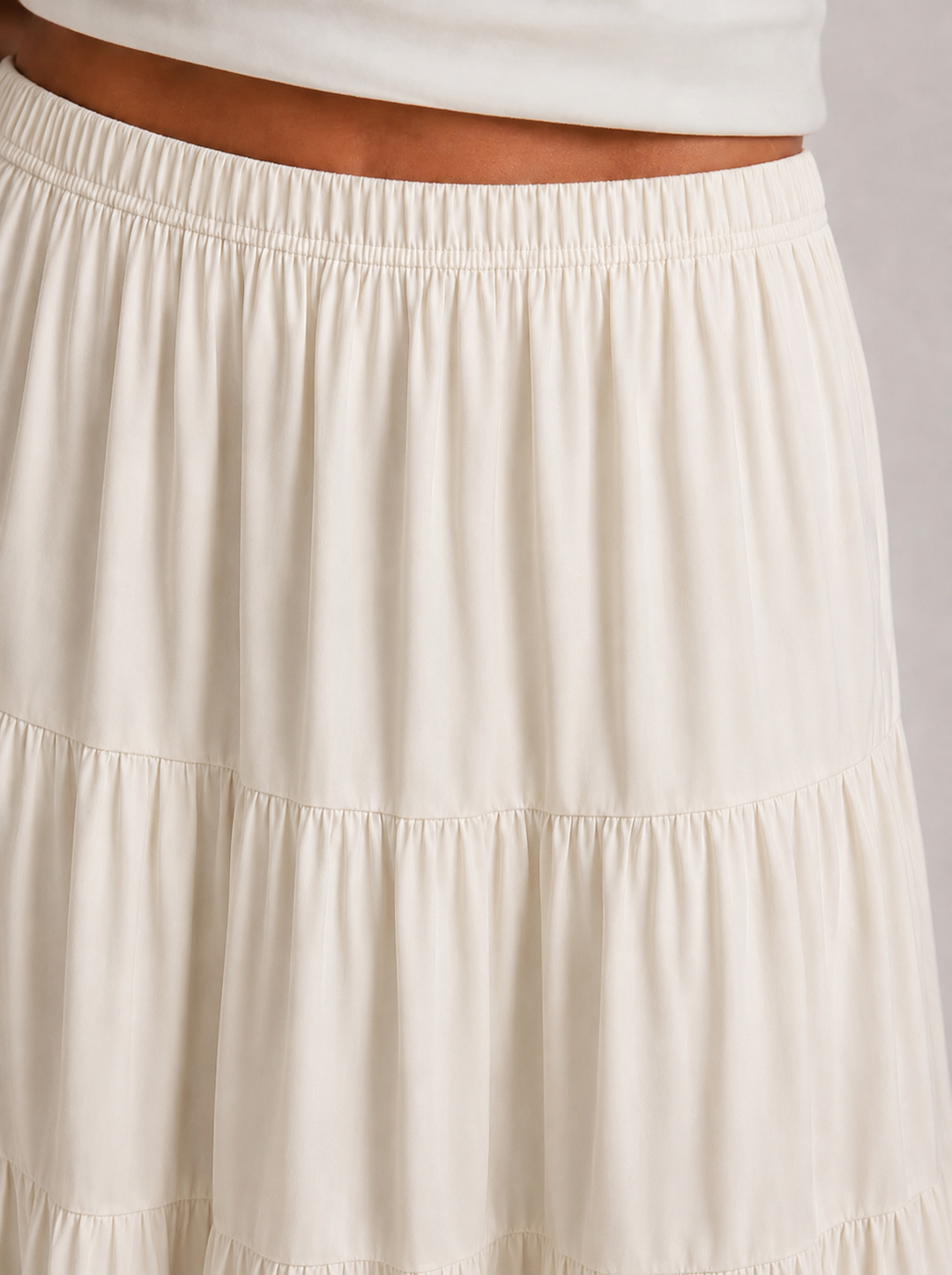 Noreli - Layered Woven Maxi Skirt