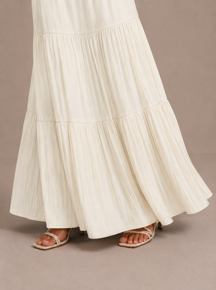 Noreli - Layered Woven Maxi Skirt