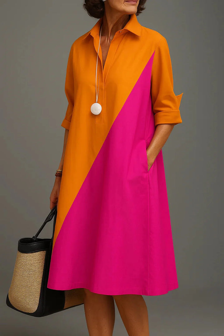 Vaelia - Draped Woven Midi Dress