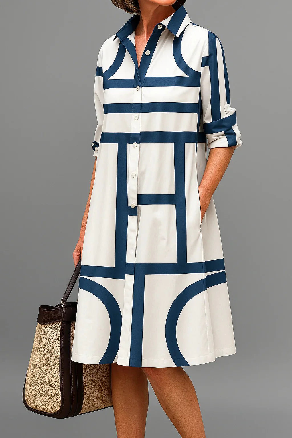 Vaelia - Draped Woven Midi Dress