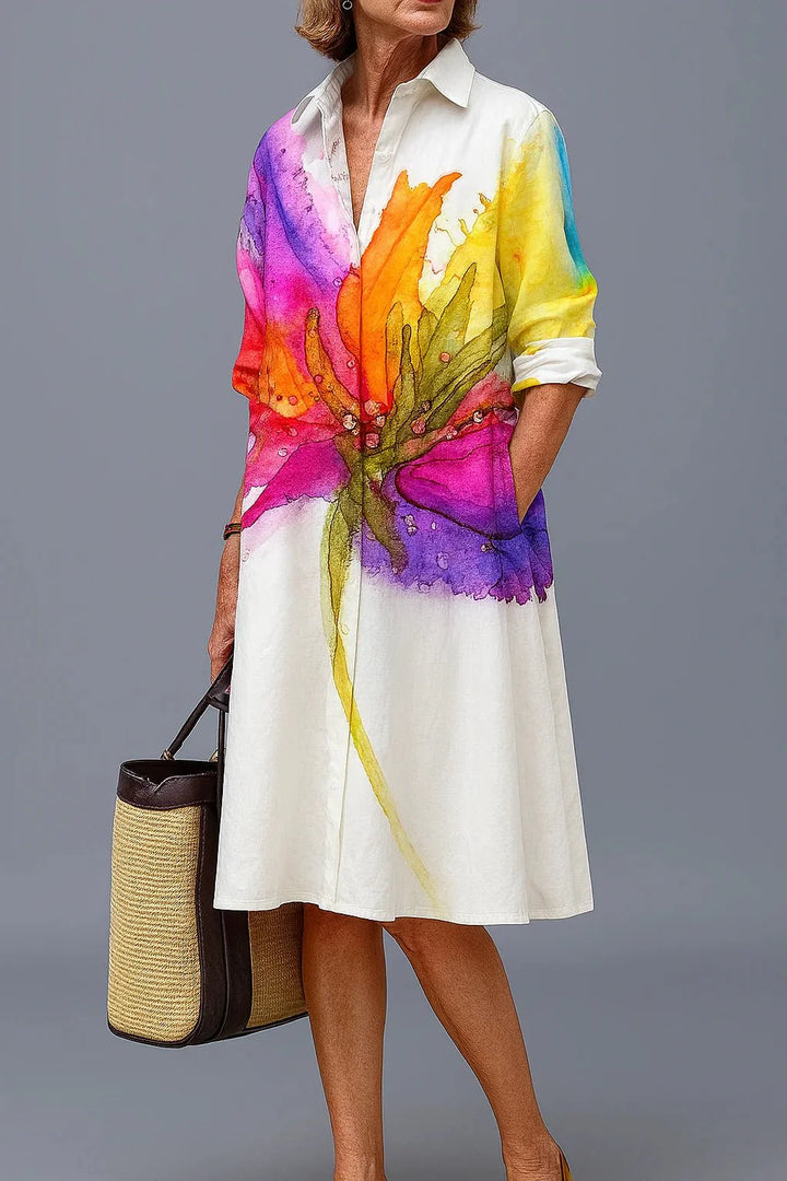 Vaelia - Draped Woven Midi Dress