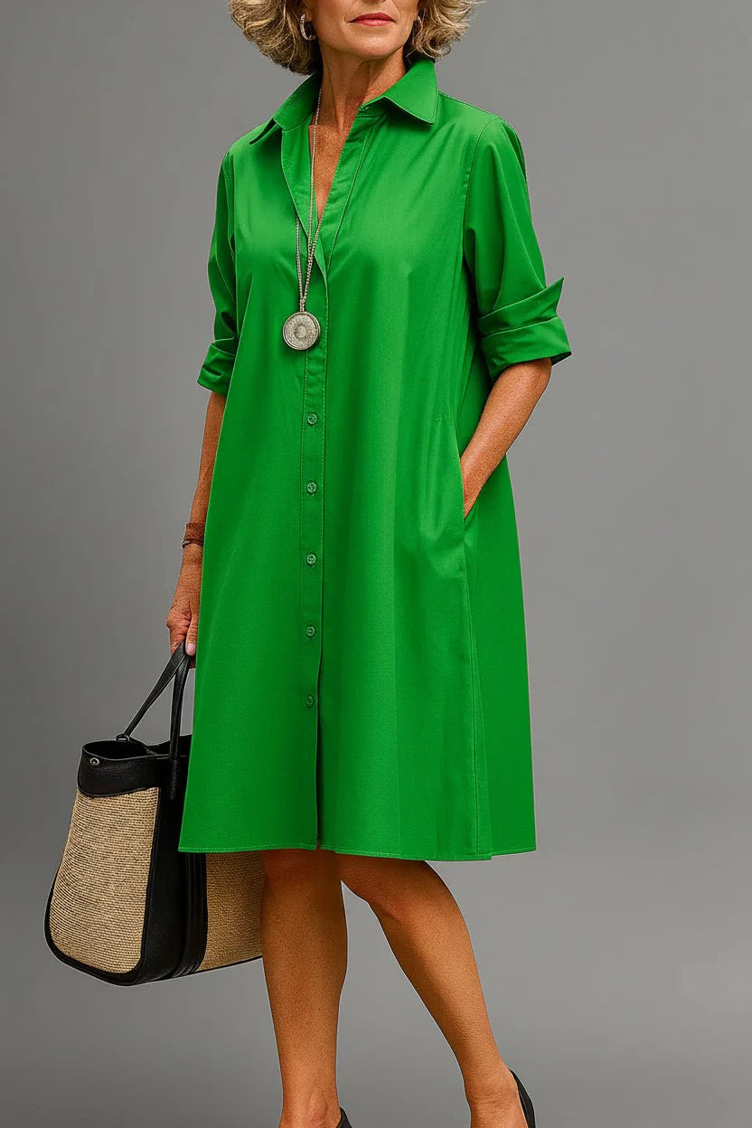 Vaelia - Draped Woven Midi Dress