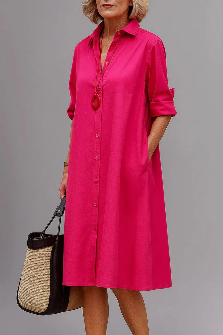 Vaelia - Draped Woven Midi Dress
