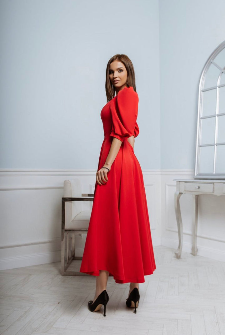 Alenya - Darted Waist Woven Midi Dress
