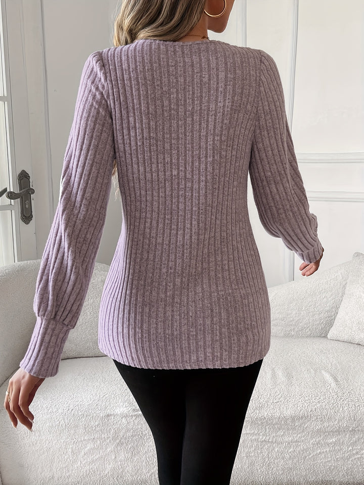 Nivara - Lace-Trim Round Neck Knit T-Shirt