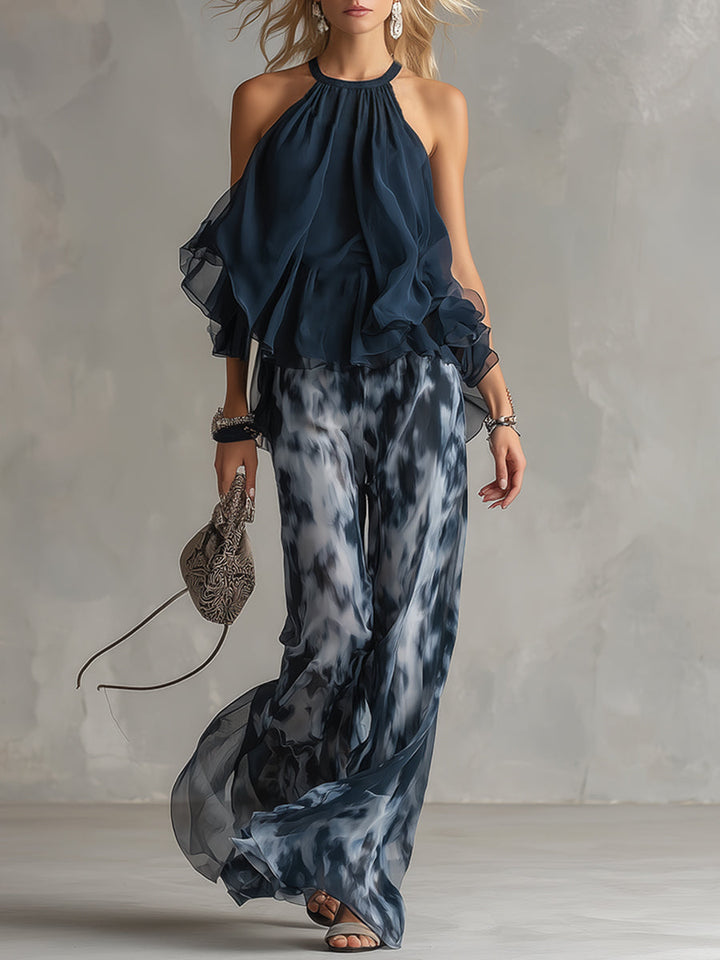 Rivana - Halter Neck Chiffon Set