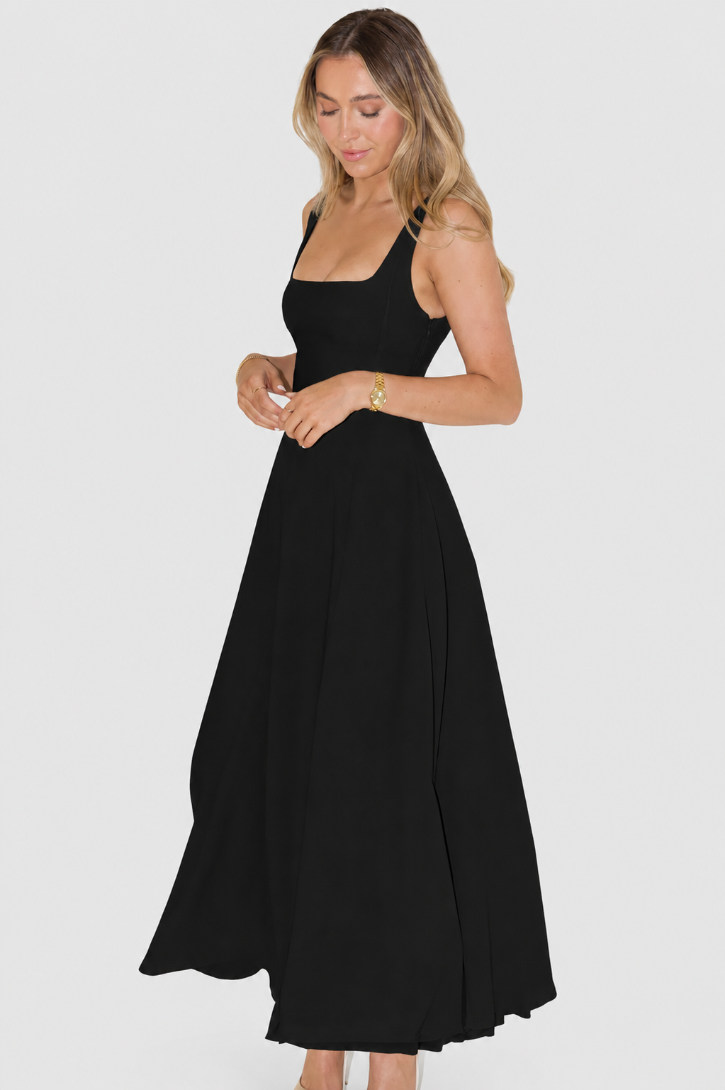 Kelara - Square Neck Woven Dress