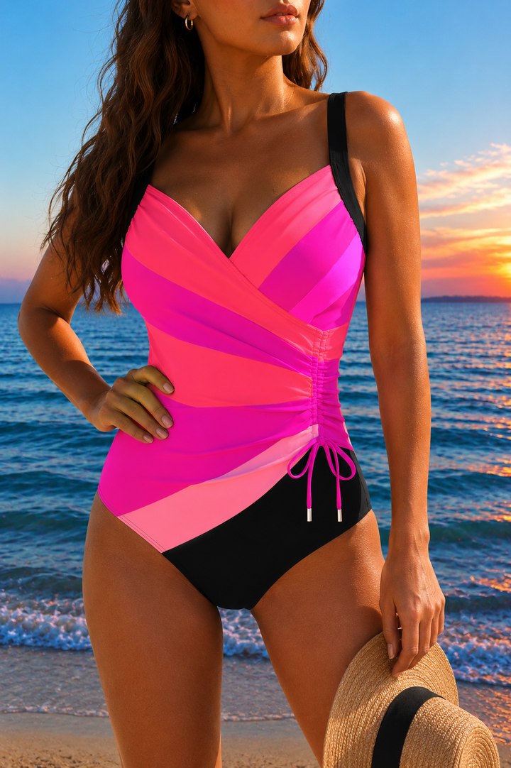 Nalori - Surplice Front Printed Swimsuit