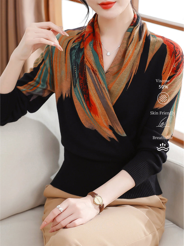 Rilena - Rhinestone Viscose Knit Sweater