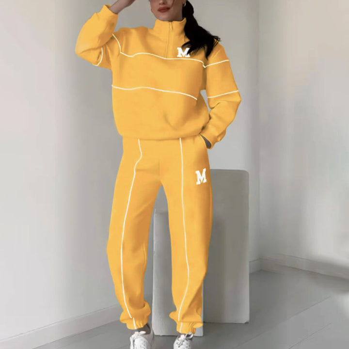 Rilena - Side Stripe Jersey 2-Piece Sweatshirt Set