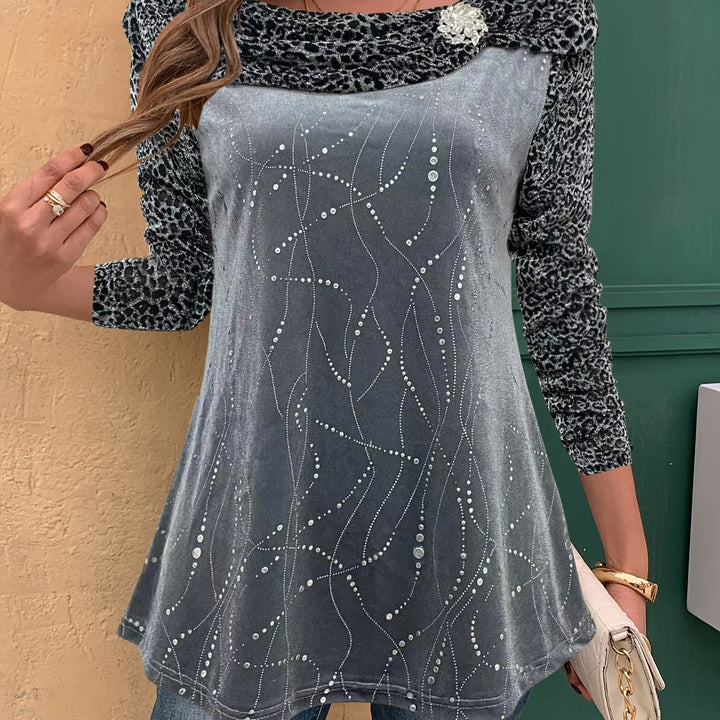 Avenya - Foil Lapel Knit Pullover Set