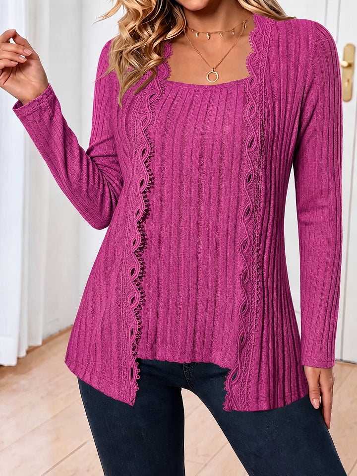 Zirela - Layered Look Stretch Knit Top