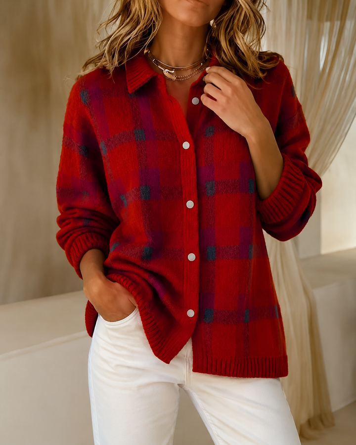Novira - Checked Knit Sweater