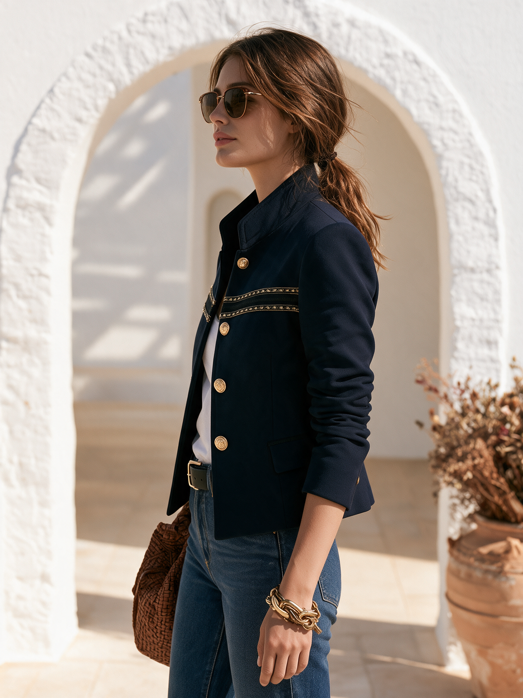 Nivara - Stand-Collar Woven Jacket