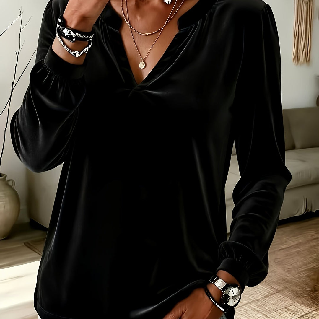 Sevaya - V-Neck Velvet Knit Top