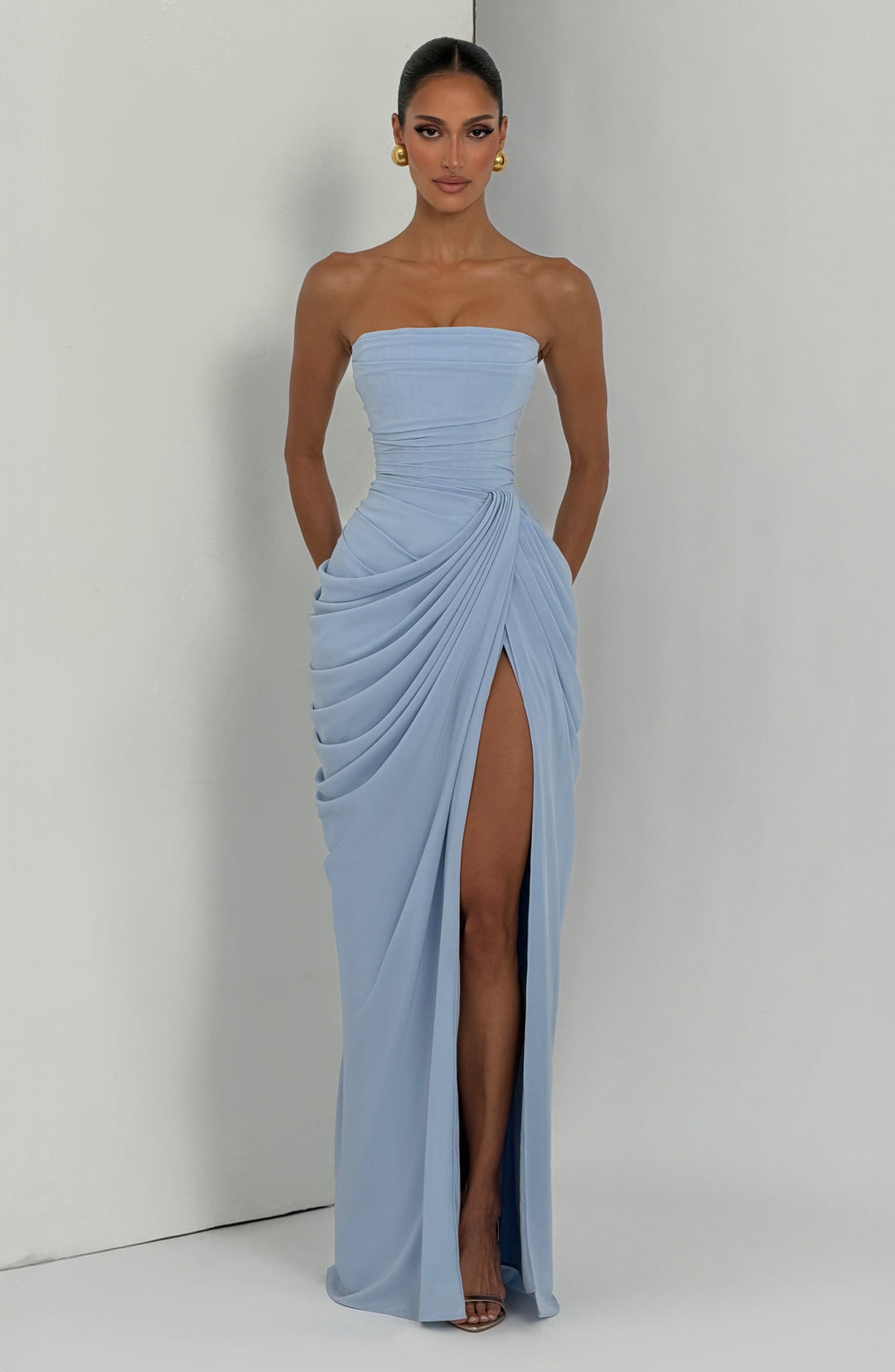 Nelara - Corset-Back Chiffon Dress