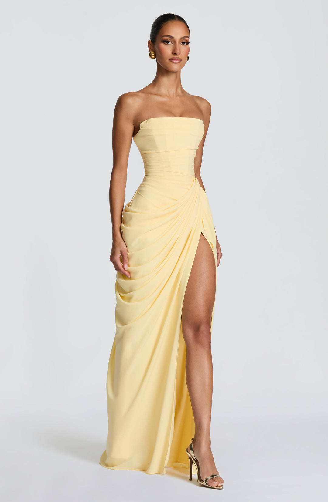 Nelara - Corset-Back Chiffon Dress