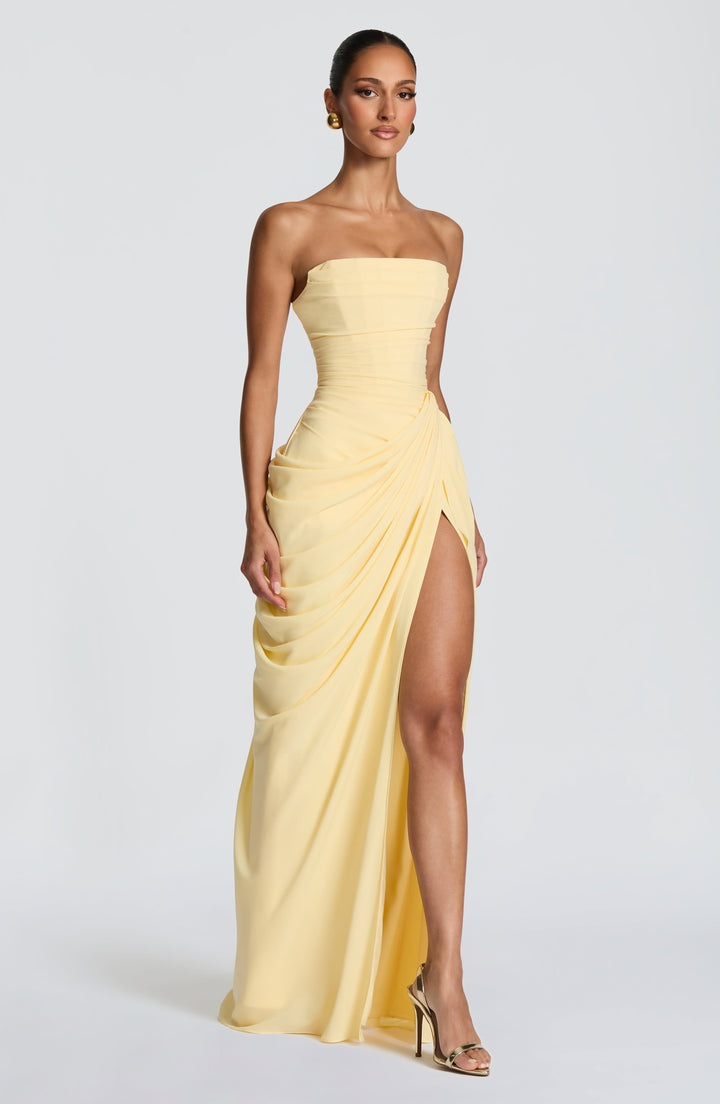 Nelara - Corset-Back Chiffon Dress