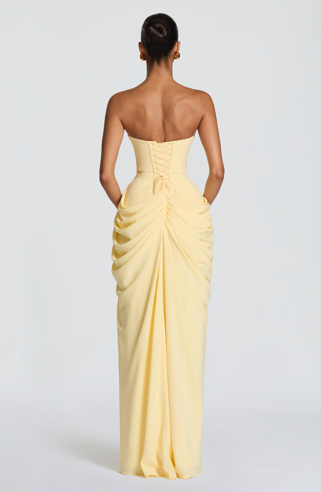 Nelara - Corset-Back Chiffon Dress
