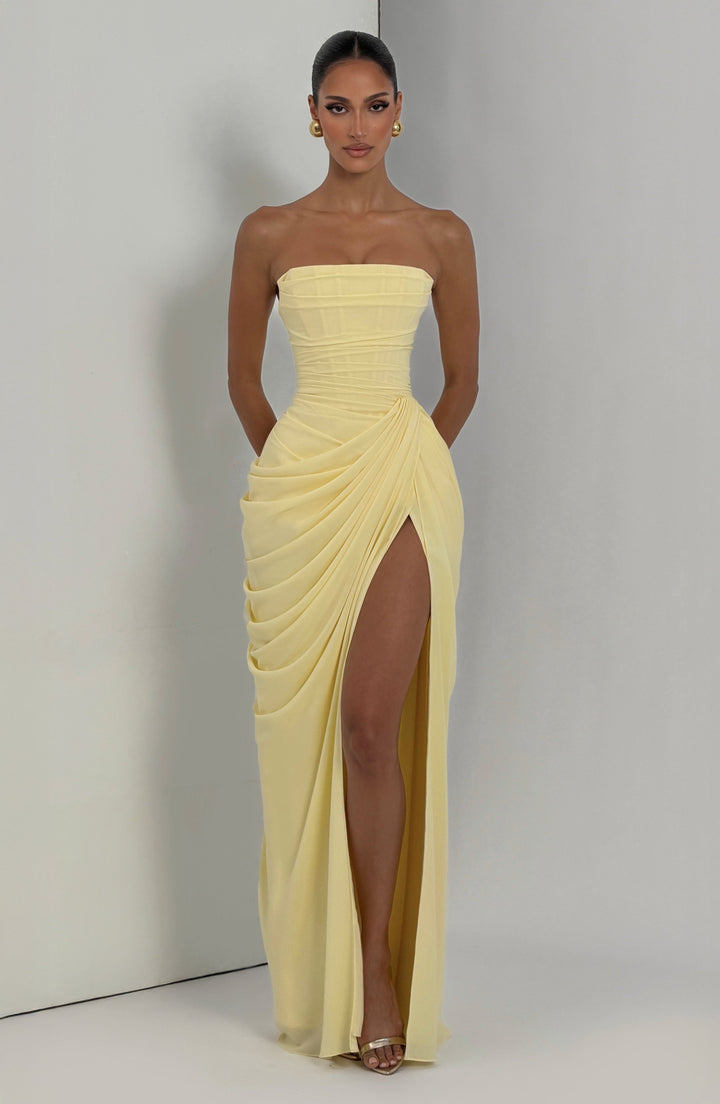 Nelara - Corset-Back Chiffon Dress