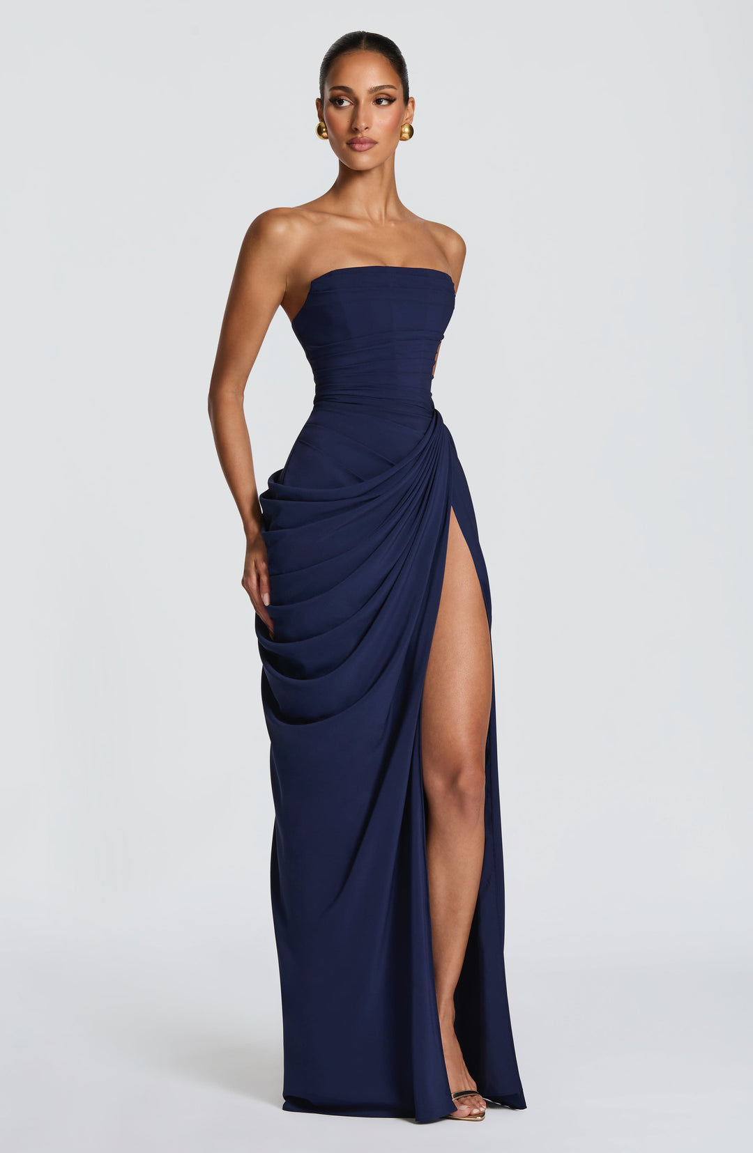 Nelara - Corset-Back Chiffon Dress