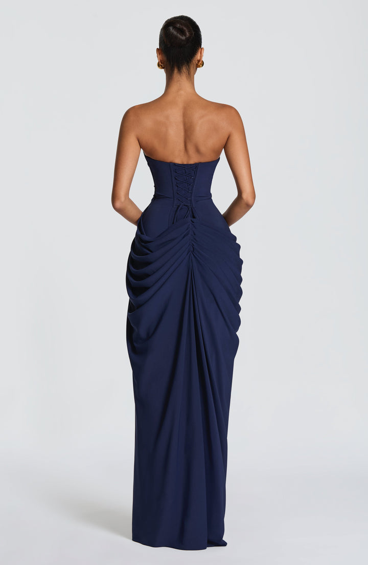Nelara - Corset-Back Chiffon Dress