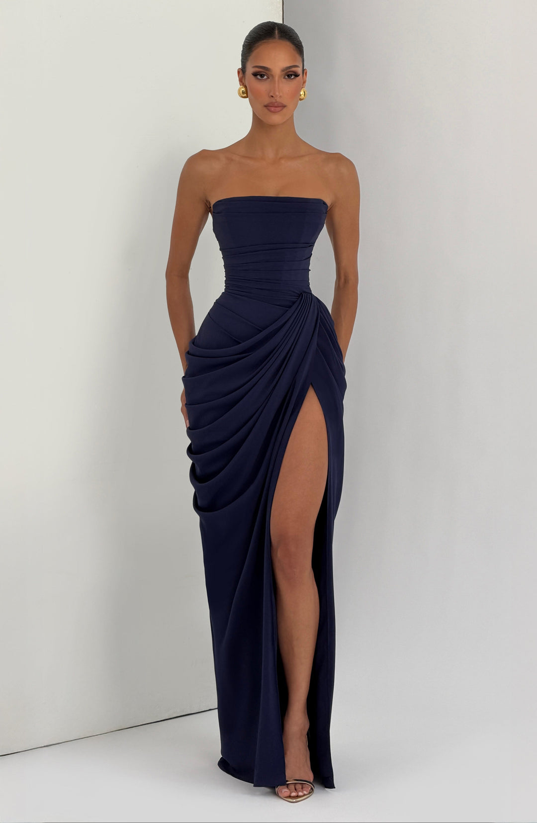 Nelara - Corset-Back Chiffon Dress