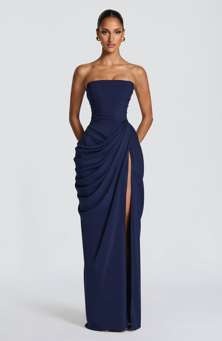 Nelara - Corset-Back Chiffon Dress